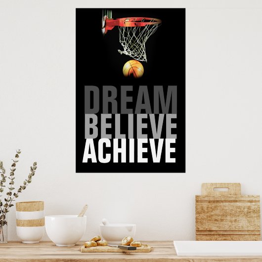 Dream gelooft dat Basketball Quote Poster haalt (Keuken)