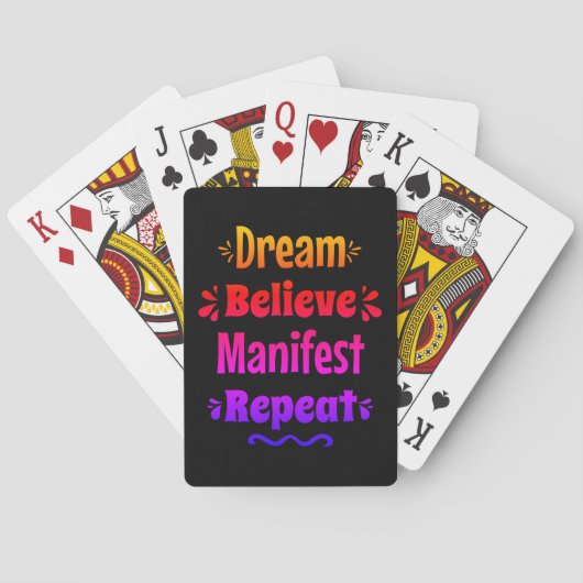 Dream gelooft dat Manifest herhaal - Inspirerend Pokerkaarten (Achterkant)