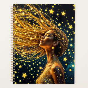 Dream girl entourée d'étoiles brillantes