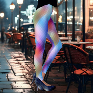 Dream Glass Checkered Colorful Spring Leggings