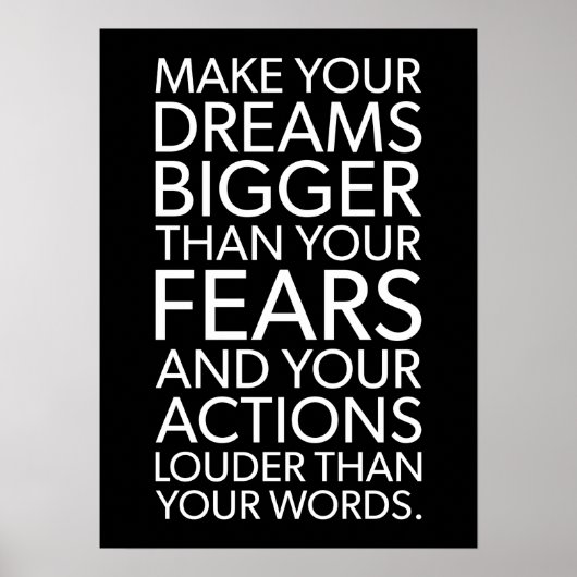 Dream groter dan angst - Gym, Hustle, Succes Poster (Voorkant)