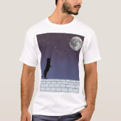 Dream Higher – Night Sky Cat Design T-shirt (Voorkant)