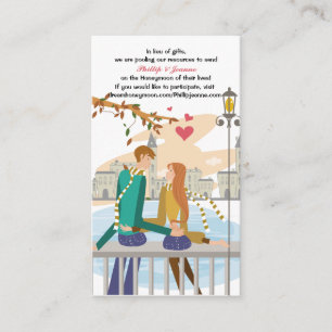 Dream Honeymoon Verzoek van Young Couple om toevoe Informatiekaartje