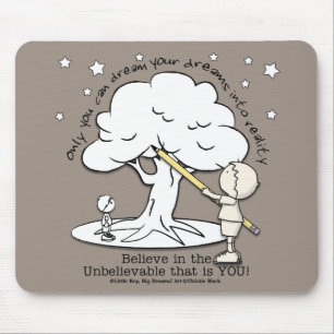 Dream in realiteit-kleine jongen, Big Dreams Logo Muismat