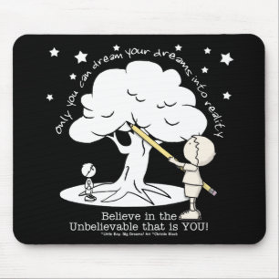 Dream in realiteit-kleine jongen, Big Dreams Logo Muismat
