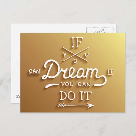 Dream Inspire Motivate Briefkaart (Voorkant / Achterkant)