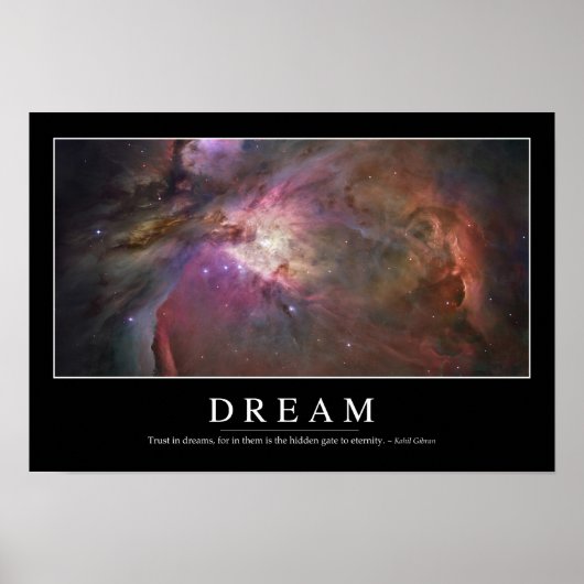 Dream: Inspirerend prijsopgave Poster (Voorkant)
