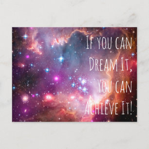 Dream it it Achieve It Motivatie Quote Galaxy Star Briefkaart