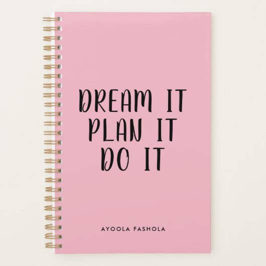 Dream it Plan it do it Typographic Motivatie Planner (Voorkant)