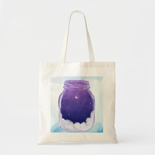 Dream Jar Tote Bag – Minimal Night Sky (Voorkant)