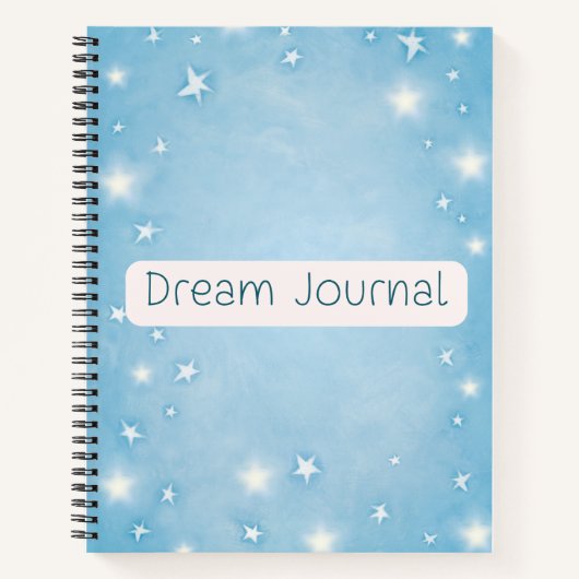 Dream Journal - Aquarelle Blue et White Stars (Devant)
