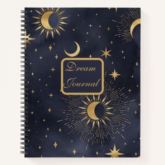 Dream Journal - Modern Celestial Sun en Moon Notitieboek (Voorkant)