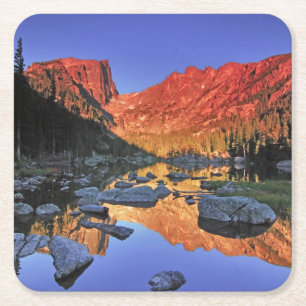 Dream Lake Vierkante Kartonnen Onderzetter