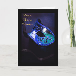 Dream Masquerade Blue Afstuderen Kaart