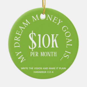 Dream Money Financieel Doel Visie Keramisch Ornament