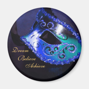 Dream Motivatie Masquerade Mask Blue Magnet Magneet