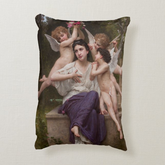 Dream of Spring, Rêve de Printemps van Bouguereau Accent Kussen (Achterkant (Verticaal))