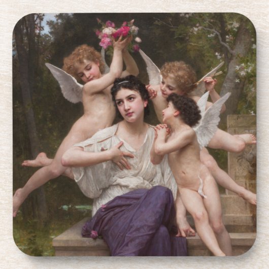 Dream of Spring, Rêve de Printemps van Bouguereau Bier Onderzetter (Voorkant)