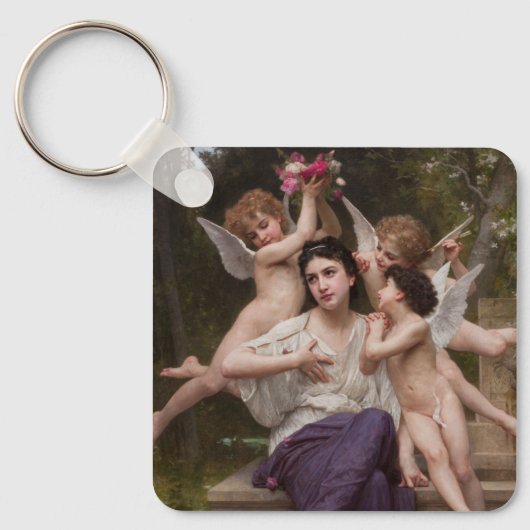 Dream of Spring, Rêve de Printemps van Bouguereau Sleutelhanger (Voorkant)