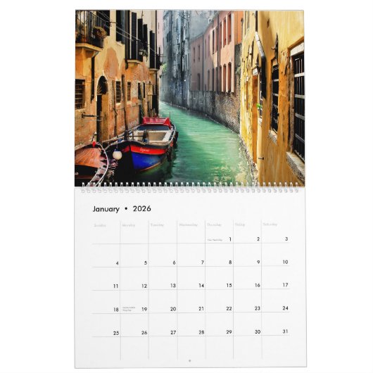 DREAM OF VENICE 2026 Calendar Kalender (Jan 2026)