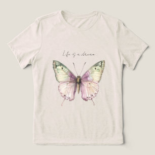 Dream Paarse Green Butterfly Tri-Blend Shirt