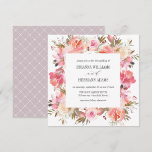 Dream Pink Fancy voorjaar Floral Diamond Wedding Kaart