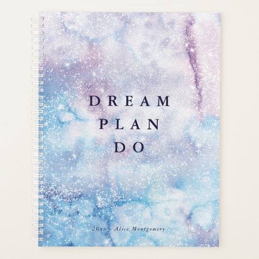 Dream, Plan, Do - Aquarelle violet Universe (Devant)