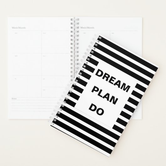 Dream Plan Do Black Stripes Motivational Quote (Devant avec enveloppe)