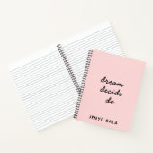 Dream Plan Do Blush Pink Script Design Notitieboek (Binnen)