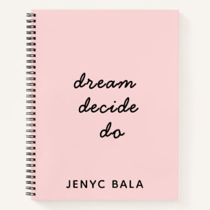 Dream Plan Do Blush Roze Script Design Notitieboek