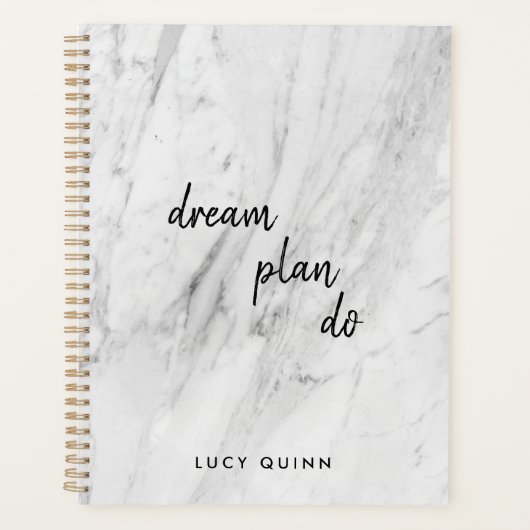 Dream Plan Do | Marbre blanc Design moderne Script (Devant)