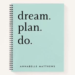 Dream Plan Do   Modern Minimalistisch Mint Green Notitieboek