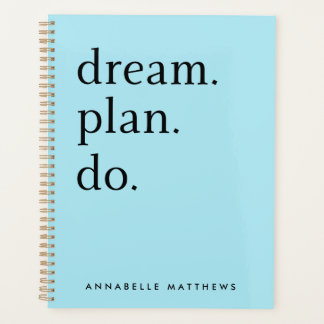 Dream Plan Do | Modern minimalistisch pastblauw Planner