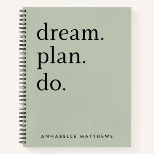 Dream Plan Do Modern minimalistisch Sage Green Notitieboek