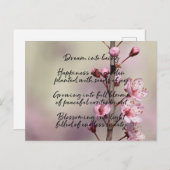 Dream Poem Cherry Blossom Flowers Briefkaart (Voorkant / Achterkant)