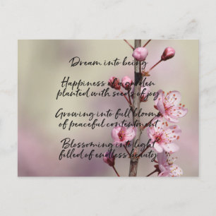 Dream Poem Cherry Blossom Flowers Briefkaart