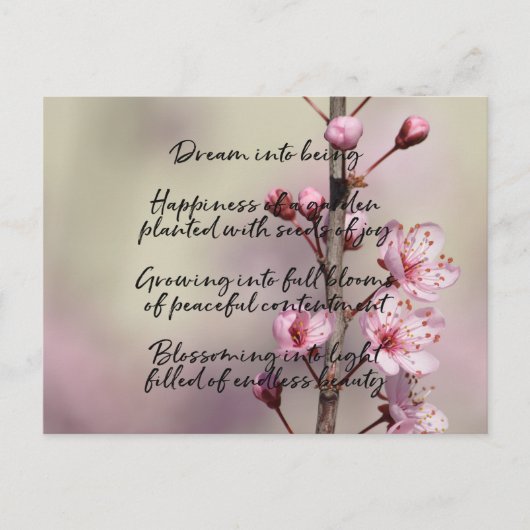 Dream Poem Cherry Blossom Flowers Briefkaart (Voorkant)