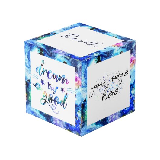 Dream. Probeer het. Doe goed. Kubus (Voorkant hoekig)