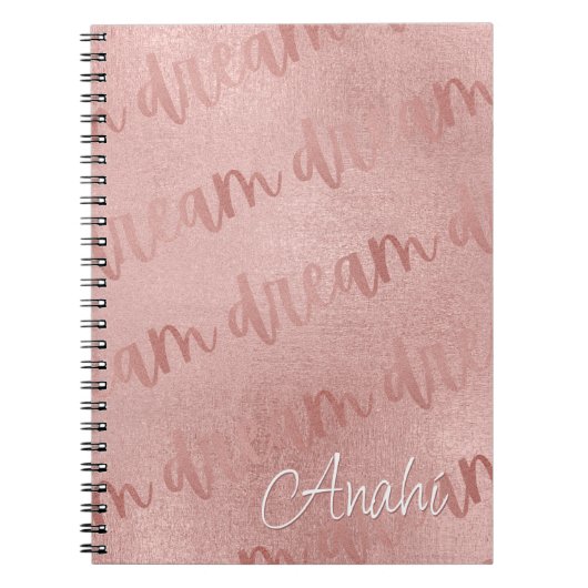 Dream Roos Gold Script Notitieboek (Voorkant)