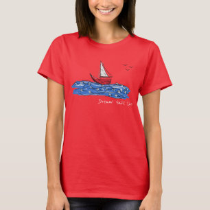 Dream Sail Live Zee Boat Seagull Long Hoeve Shirt