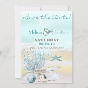 Dream Shore Beach Blauwgroen Weddenschap Save the Date