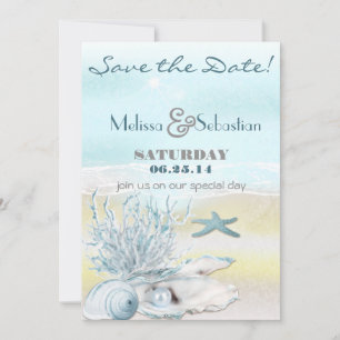 Dream Shore Beach Blue Weddenschap Save the Date