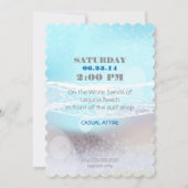 Dream Shore Beach Dk Mariage Turquoise Invitation (Dos)