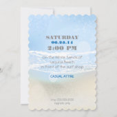 Dream Shore Beach Heel Blue Weddenschap Uitnodigen Kaart (Achterkant)