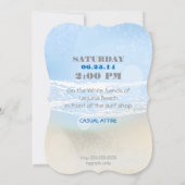 Dream Shore Beach Heel Blue Weddenschap Uitnodigen Kaart (Achterkant)