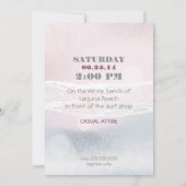 Dream Shore Beach Pink Wedding Invite Kaart (Achterkant)