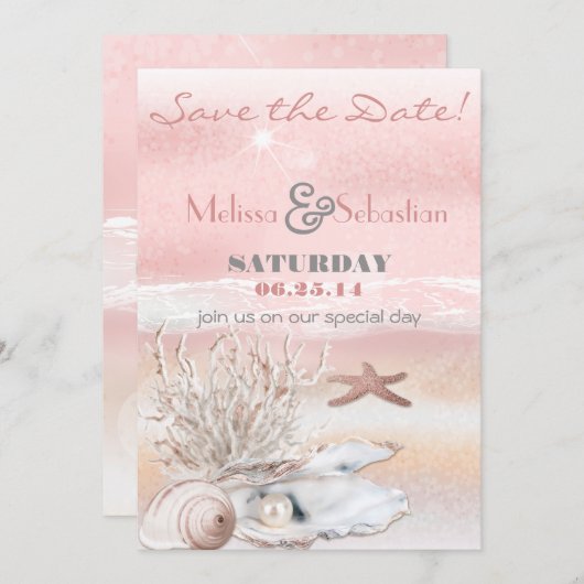 Dream Shore Beach Weddenschap Save the Date (Voorkant / Achterkant)