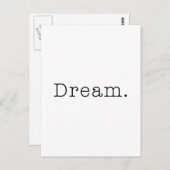 Dream. Sjabloon zwart-wit droomcitaat Briefkaart (Voorkant / Achterkant)