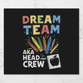 Dream Team Hoofd Bemanner Kindertijd Bier Etiket (Enkel label)