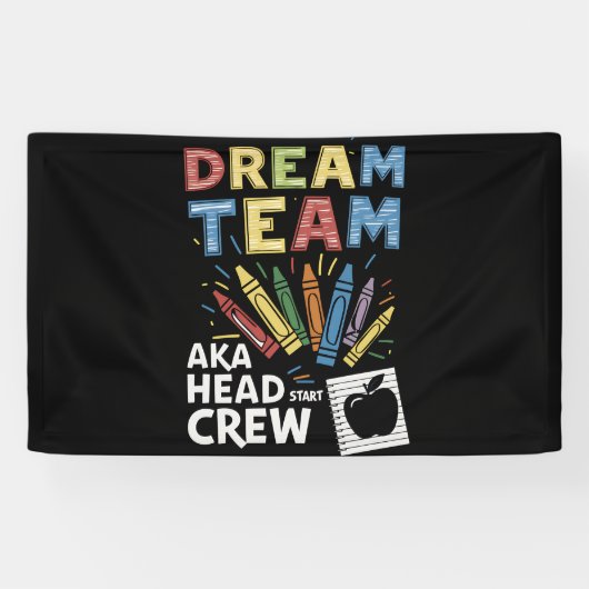 Dream Team Hoofd Bemanner Kindertijd Spandoek (Horizontaal)